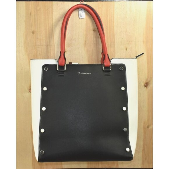 Christian Lacroix Handbags - Christian Lacroix Women's Purse Black/White/Red Leather Tote Handbag -Flaws-